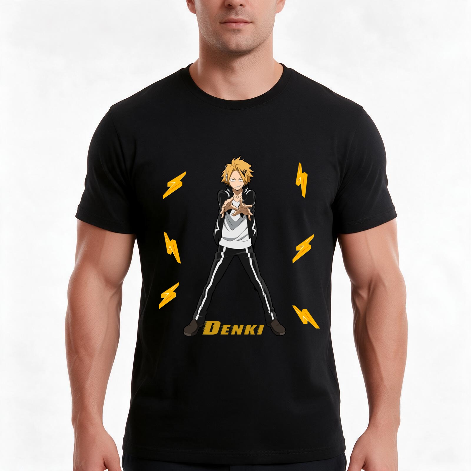 Collectible Vintage T Shirts - เสื้อยืดคอลเลกชัน MHA DENKI, เสื้อยืดผ้าฝ้ายลำลองสำหรับฤดูร้อน, เสื้อสไตล์สตรีทโอเวอร์ไซส์, ลายกราฟิกวินเทจ,