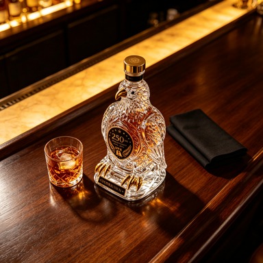 Vintage Collectible Liquor Bottles - ขวดเหล้าคริสตัลรูปนกอินทรีสไตล์วินเทจ ตกแต่งด้วยทองคำ ของสะสมระดับพรีเมียมสำหรับคนรักเครื่องดื่มแอลกอฮอล์