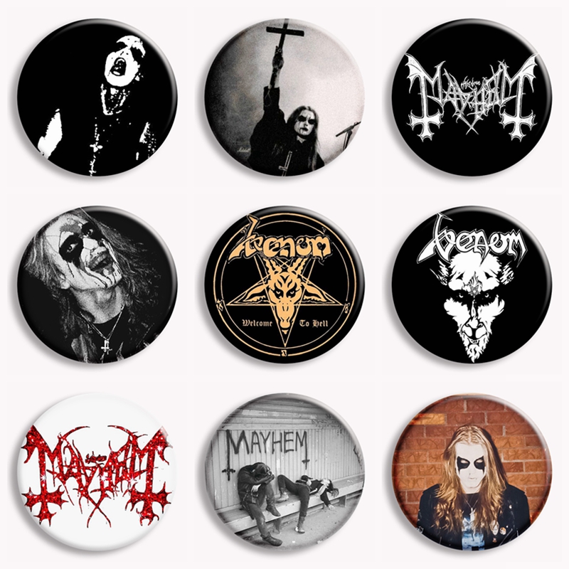 Collectible Vintage Brooches - Rock Mayhem Band นุ่มปุ่ม Pin Vintage