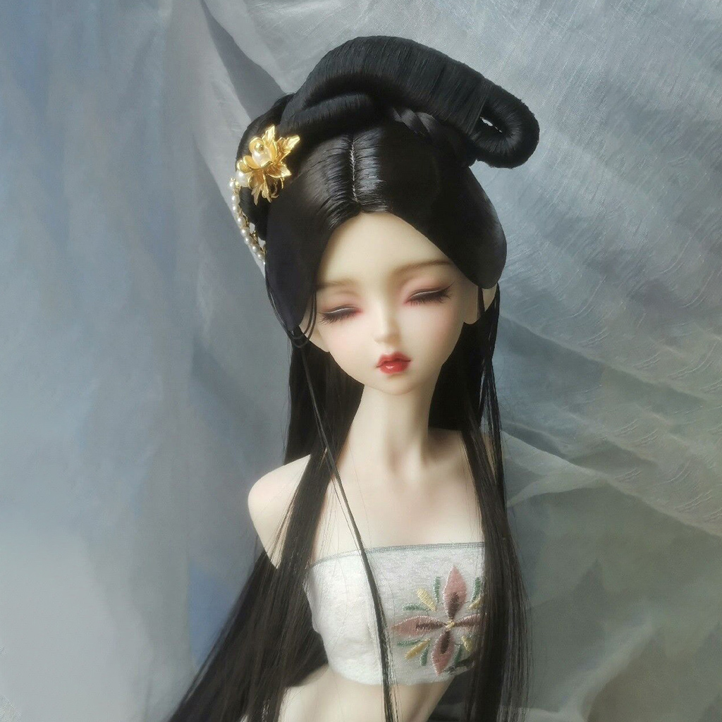Vintage Collectible Accessories - วิกผมตุ๊กตา BJD 1/4 1/3 แบบจีนโบราณ วิกผมยาวสไตล์ฮั่นฟู