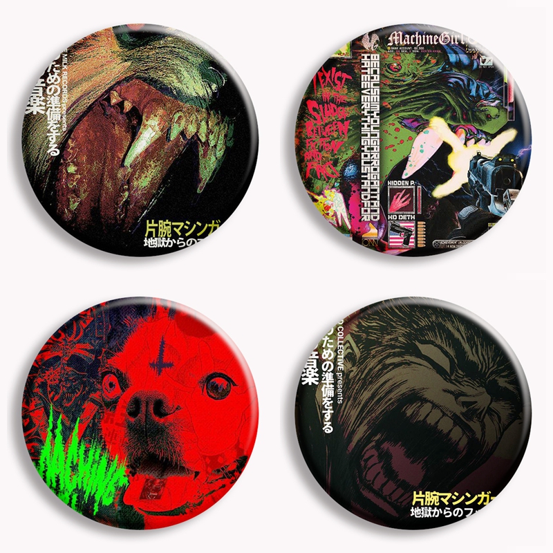 Collectible Vintage Brooches - เข็มกลัดแฟชั่นสไตล์พังก์วินเทจสำหรับเด็กผู้หญิงเข็มกลัดกระดุม wlfgrl ปุ่มโลหะกระเป๋าสุดสร้างสรรค์ของขวัญสำหรับแฟนๆ
