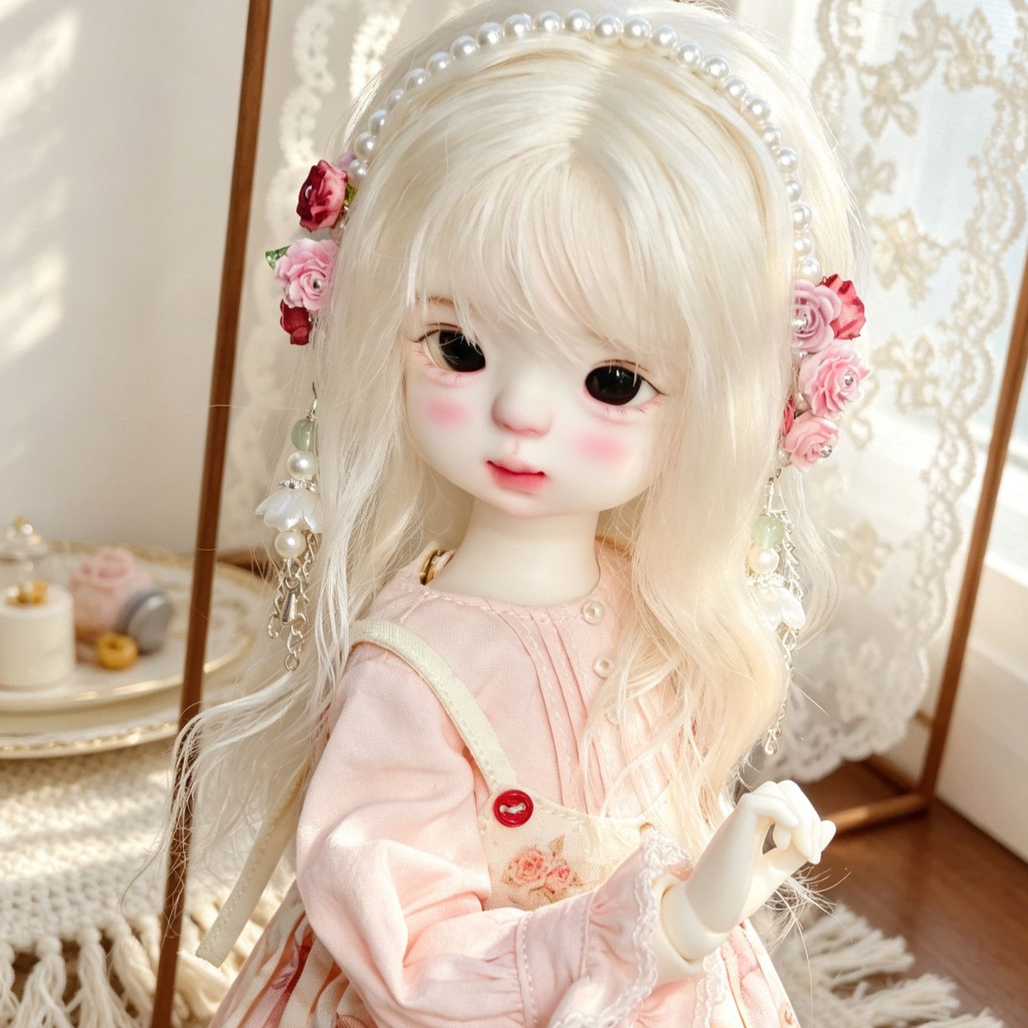 ที่คาดผมตุ๊กตาประดับดอกไม้ไข่ม - Vintage Collectible Accessories บทวิจารณ์และราคา